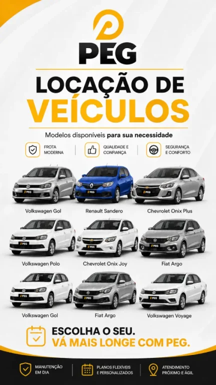 Peg Locadora de Veículos 2 veiculos peg locadora bom jesus da lapa