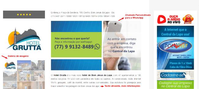 Anúncio Pago 3 Hotel Grutta em Bom Jesus da Lapa