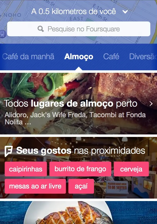 foursquare resultados locais